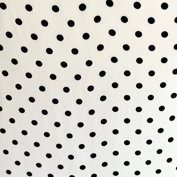 Vince Camuto White Black Polka Dot Flutter Sleeve Blouse SMALL Career Work Wear - Picture 8 of 10